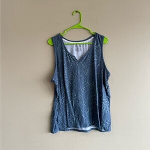 Blue Floral Relaxed Tank Top